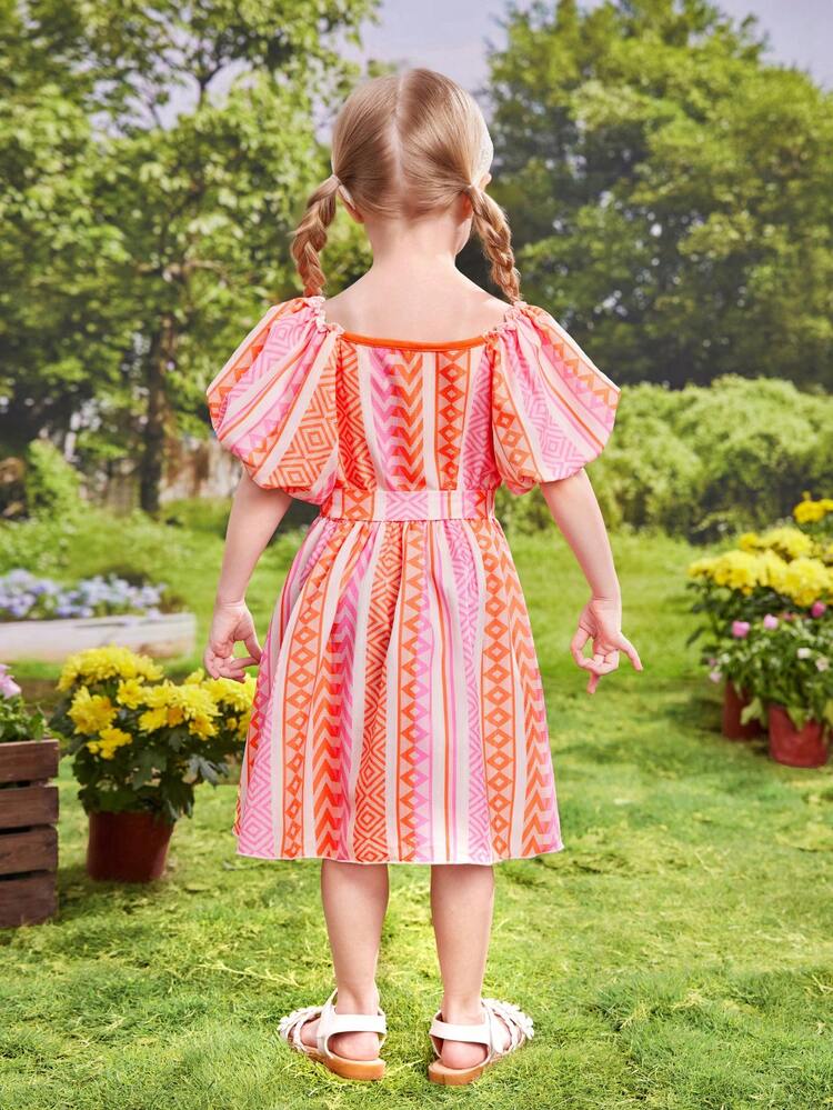 Young Girl's Lovely Casual Pattern Comfortable Holiday Dress