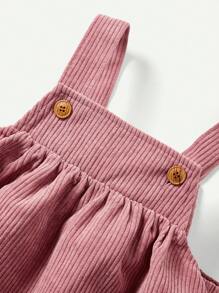 Cozy Pixies Em bé Cô gái Hình trái tim Vòng cổ Tay áo dài Áo Và Váy yếm Bộ - Hồng - Xem 9