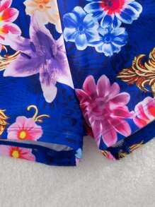 Swim Lushoire Floral Printed Two-Piece Bikini Set, Random Print, Summer Beach - Multicolor - View 6