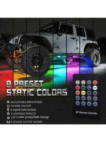 Car Underglow Lights,Exterior Car LED Strip Lights With App And RF Remote Control,16 Million Colors Underglow Kit For Car - Multicolor - View 5