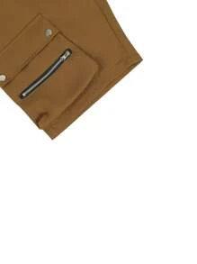 Manfinity EMRG Quần short nam có dây rút thường ngày mùa hè có túi - Đồng - Xem 6