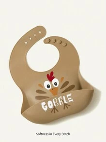 Lễ tạ ơn Không thấm nước & Dễ dàng để làm sạch Em bé Bib Đối với Mớm mồi - Màu nâu  Mocha - Xem 1