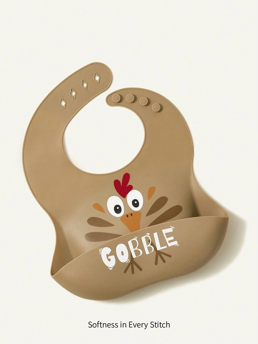 Lễ tạ ơn Không thấm nước & Dễ dàng để làm sạch Em bé Bib Đối với Mớm mồi - Màu nâu  Mocha - Xem 1