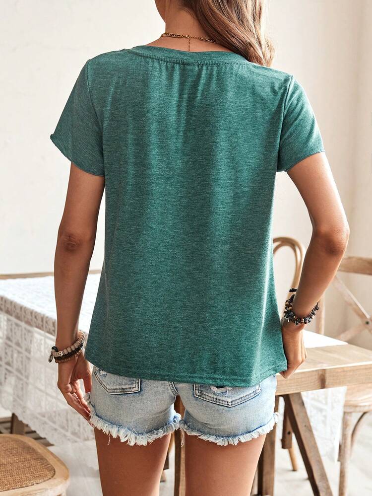 Ladies Solid Color Basic Everyday T-Shirt