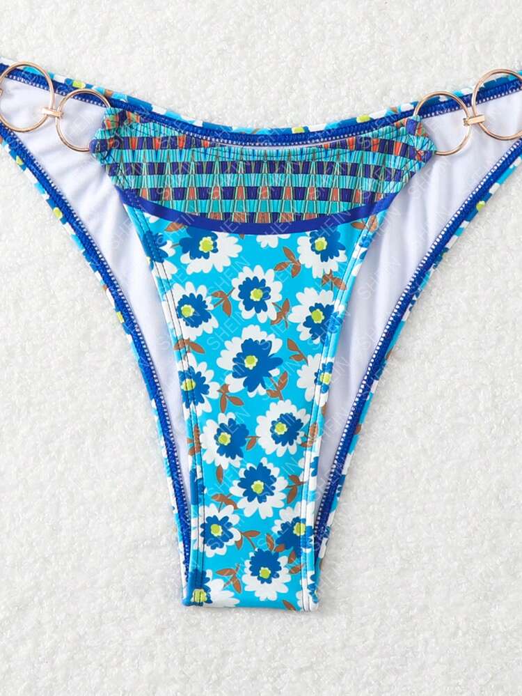 Women's Printed Patchwork Swimwear Set Summer