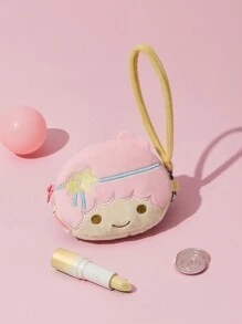 HELLO KITTY AND FRIENDS | SHEIN 1pc Gemini Star Pink Plush Coin Purse, Super Comfortable