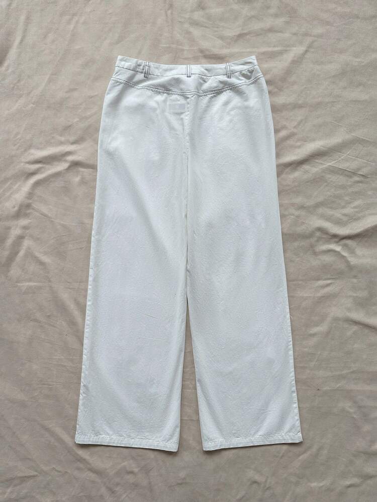 Women's Casual Wide Leg Pants With Contrast Stitching