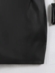 SHEIN Vestido casual sin mangas con cuello redondo y hombro descubierto para adolescente