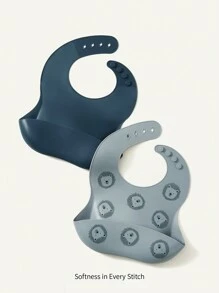 Cozy Pixies 2pcs Baby Waterproof & Dirt-proof Animal Bib Set For Feeding - Multicolor - View 3