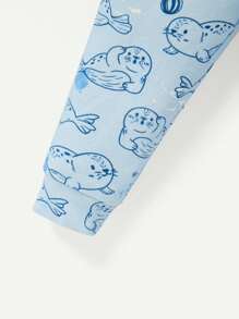Cozy Pixies Baby Jongens Nauwsluitend Pyjamas , Cartoon dier Gevormd Ronde hals Lange mouwen Top & broek set