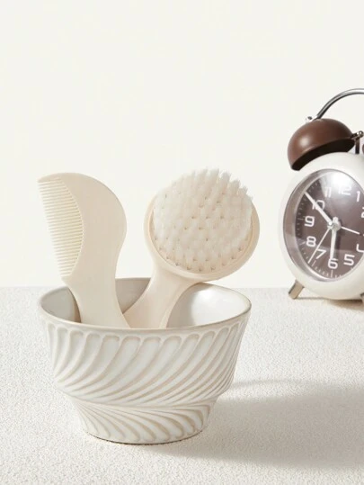 Cozy Pixies 2 Miếng Màu be Màu sắc Bàn chải tóc Bộ