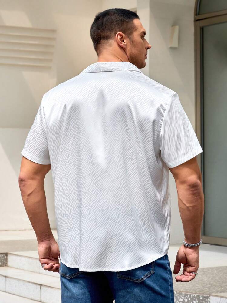 Men Plus Size Casual Daily Wear Short Sleeve Shirt For Spring And Summer