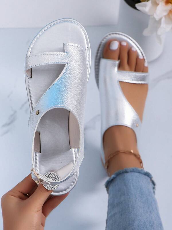 Women's Gold & Silver Flat Thong Sandals Open Toe Slip On Beach Slippers, Non-Slip Indoor And Outdoor Flip Flops In Black, White, Grey, Khaki