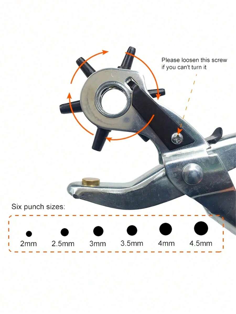 1pc,Leather Hole Punch Leather Tools Multifunctional Ordinary Carbon Steel Belt Puncher Punching