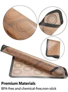 Cippes 1pc Silicone Baking Mat, Reusable Non-stick Baking Sheet For Microwave, Oven, Cookie, Macaron, Bread Making, Gray, 16.53'' X 11.61'' - Grey - View 11