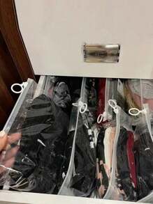 Set de 5/10 piezas Bolsas de almacenamiento transparentes con asa portátil, bolsa cosmética impermeable, mini bolsa de almacenamiento para calcetines, ropa interior y pantalones, bolsa con cierre práctico y gran capacidad para viajar, clasificar y organizar, para volver a la escuela