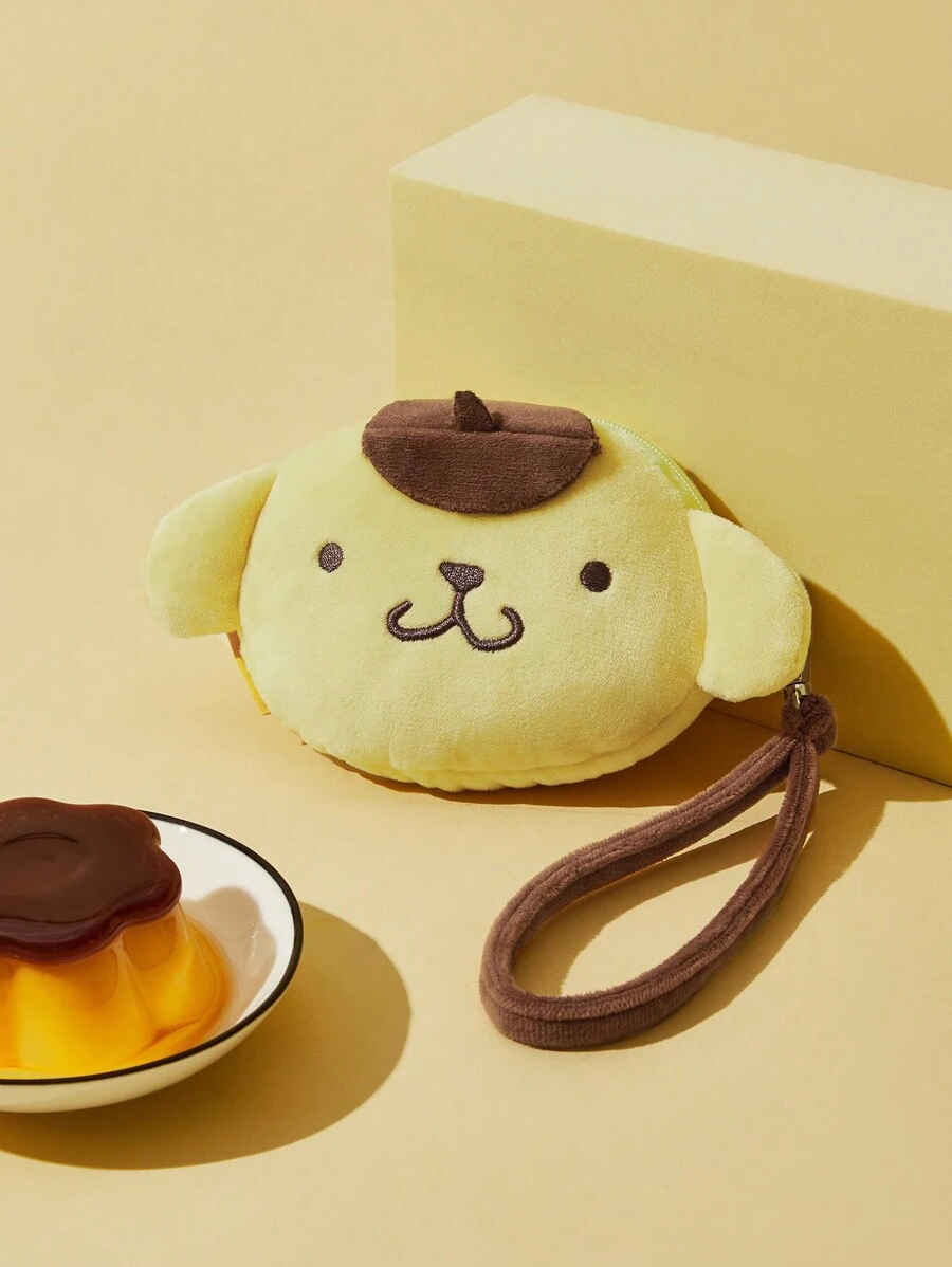 HELLO KITTY AND FRIENDS | SHEIN 1pc Pudding Dog Yellow Short Plush Coin Purse, Super Comfortable - Yellow - View 1