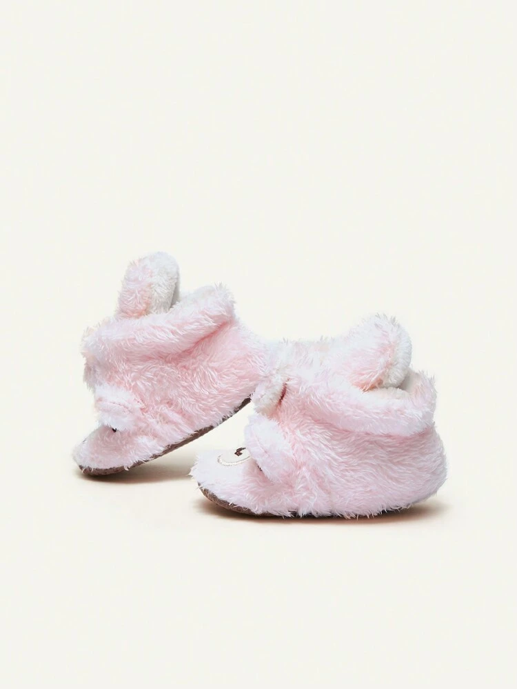 Cute & Fun Cartoon Bear Animal Print Warm Plush Boots For 0-1 Year Old Baby, Autumn/winter