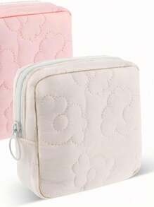 1 Stück bestickter Binden-Aufbewahrungsbeutel, tragbare Menstruationstassen-Tasche, Binden-Tasche, Damenbinden-Tasche, Menstruationstassen-Aufbewahrungsbeutel, Menstruationsperiode Erstlings-Tasche (Rosa + Weiß) für Reise-Aufbewahrungstasche, Make-up-Tasche, Kosmetiktasche, Urlaubsorganizer, Großer Make-up-Organizer Make-up-Koffer, für Lippenstift, Pinsel, Hautpflege, Handy, Münzen, Kleinteile, für Zuhause, Geschenk, Urlaub und Festival Halloween Weihnachten Multifunktional nutzbar, Boho Stimmung