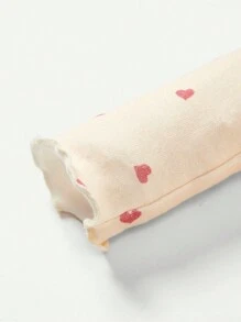 Cozy Pixies Em bé Cô gái Hình trái tim Vòng cổ Tay áo dài Áo Và Váy yếm Bộ - Hồng - Xem 7