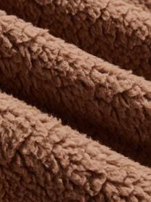 Baby Boy Button Front Teddy Bomber Jacket,In Fall/Winter