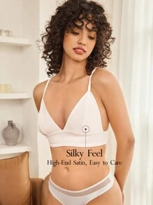 Ocili Leisure Wire-Free Satin Thin Strap Bralette, Lingerie