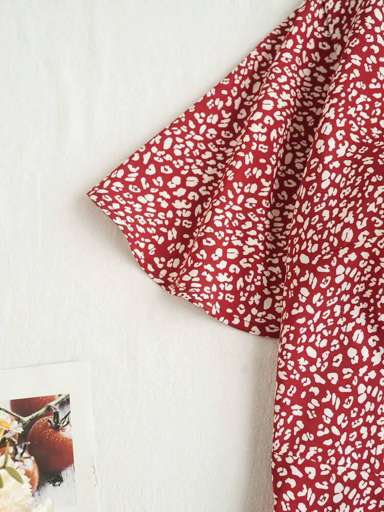 Asymmetrical Collar All Over Print Summer Casual Beach Vacation Dress