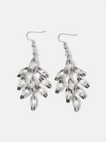 SHEIN ICON Women's Creative Rhinestone Decorated Earrings