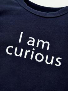 Mały chłopiec 3pcs Grafika ze sloganem Kombinezony - Niebieski - Zobacz 5