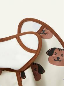 Cozy Pixies 1pc Waterproof Baby Bib With Puppy Design - Multicolor - View 7