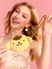 HELLO KITTY AND FRIENDS | SHEIN 1pc Pudding Dog Yellow Short Plush Coin Purse, Super Comfortable - Yellow - View 3