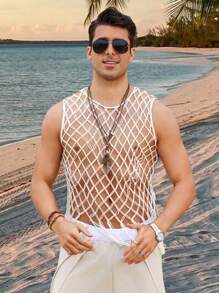 Manfinity RSRT Men's Hand Knitted Sweater - White - View 1