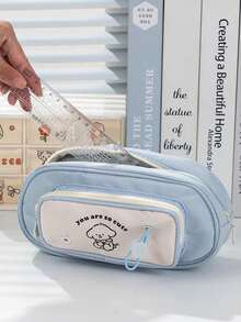 1 cái Dung lượng lớn Đa chức năng Hộp bút Với Phim hoạt hình dễ thương Hình ảnh : Thích hợp Cho văn phòng , Trường học Và Nhà  - Thích hợp Đối với - Màu xanh lam - Xem 1