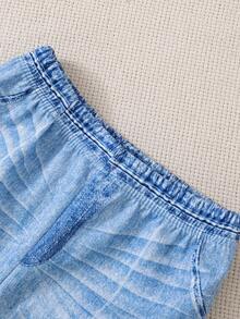 SHEIN 女童返校季两件套拼布上衣和印花裤套装 - 白色 - 查看 6