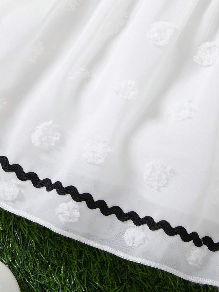 Baby Girls' Fashionable Multilayered Ruffle Trim Spaghetti Strap Dress