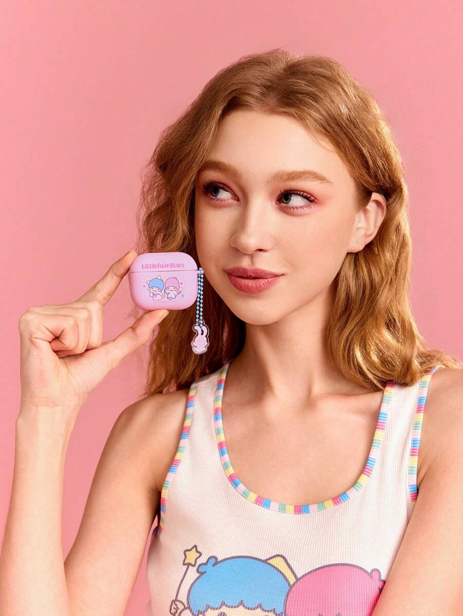 HELLO KITTY AND FRIENDS | SHEIN 印有雙子座字母的耳機盒 - 粉色 - 查看 1