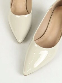 Ladies" High Heeled Work Shoes With Simple Style For Office Workers - Beige - View 5
