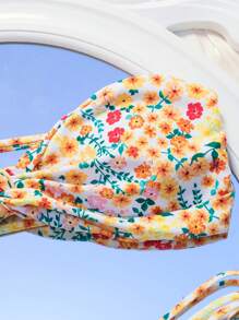 Swim Mod Women Bikini Sets Memutar Plants bunga ditsy All Over Print Lucu - MultiWarna - View 4