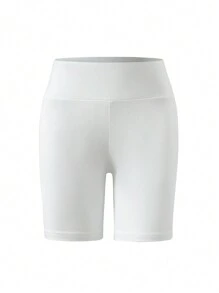 SHEIN Young Girl High Waist Basic Solid Color Five Point Leggings,Summer Travel