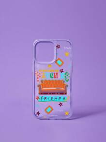 FRIENDS X SHEIN Purple Frame Transparent Phone Case,Gifts,Compatible With IPhone - Clear - View 3