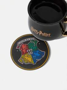 HARRY POTTER X SHEIN Emblem Printed Circular Coaster - Black - View 4