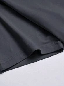 T-shirt décontracté à manches courtes et à épaules tombantes imprimé pour hommes, Top respirant pour le port quotidien, printemps/été - Gris - Voir 3