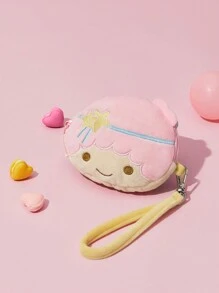 HELLO KITTY AND FRIENDS | SHEIN 1pc Gemini Star Pink Plush Coin Purse, Super Comfortable