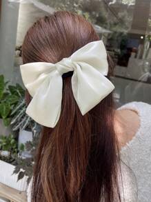 DAZY Women's Solid Color Elegant Bow Knot Shaped Hair Clip For Daily Use Cute Valentines Claw Clips Hair Claws Hair Barrettes - Beige - View 6