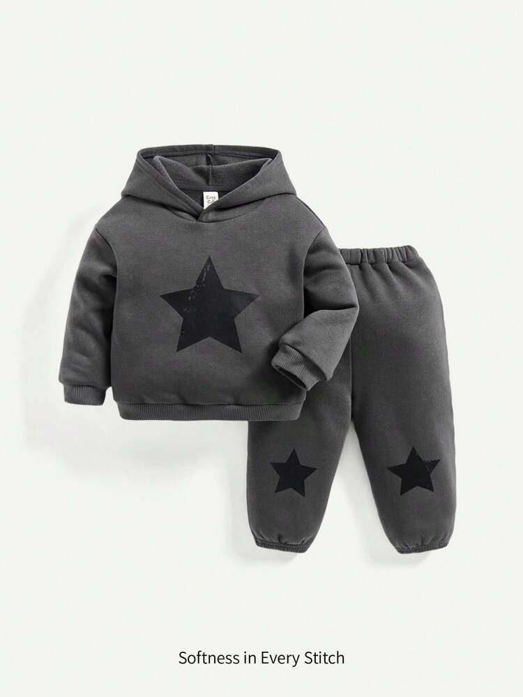 Baby Boy Star Print Hoodie & Sweatpants