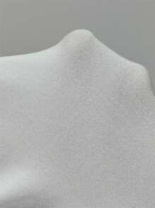 SHEIN SXY Robe d'été moulante à col ras-du-cou avec houppes et ourlet de strass - Blanc - Voir 7