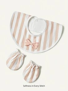 Cozy Pixies 1pc Newborn Bib And 1pair Gloves - Multicolor - View 1