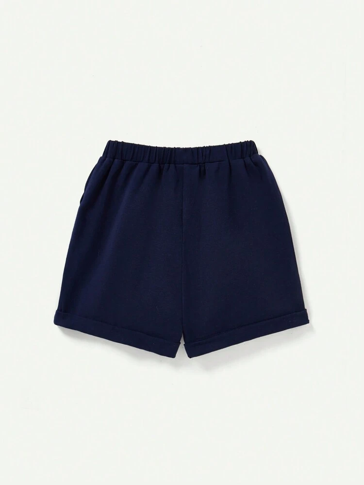 Baby Boys' Blue & White Tie-Dye Round Neck Regular Shoulder T-Shirt And Shorts Set