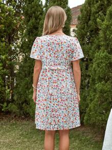 SHEIN Váy cho con bú in họa tiết thời trang mùa hè ngọt ngào dành cho bà bầu - Nhiều màu - Xem 2