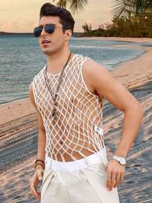 Manfinity RSRT Men's Hand Knitted Sweater - White - View 7